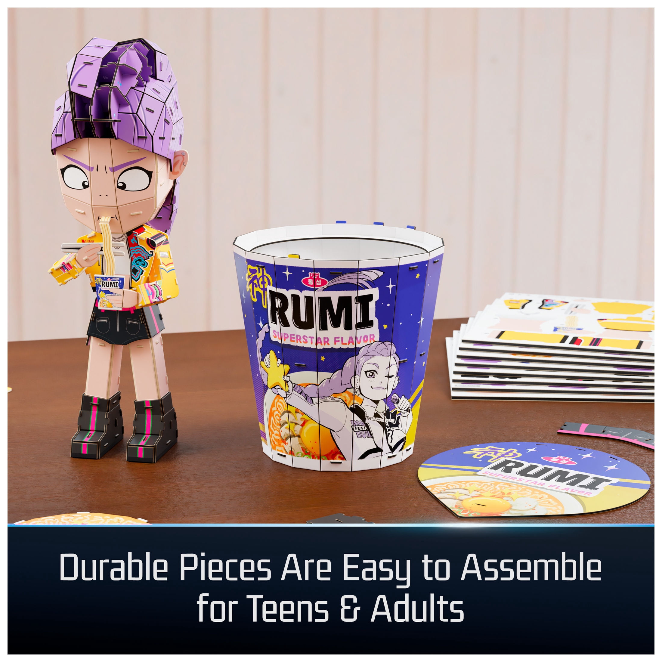 4D Build, KPop Demon Hunters Rumi in Ramyeon Cup 3D Puzzle, 138 Pieces, for Ages 12 & Up