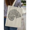 thumbnail image 2 of Smartprints Zentangle Stylized Chameleon Tote Bag - Image by Shutterstock, One Size Cotton Canvas Tote Bag, 2 of 4