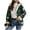Army Green, variant on Women Fleece Plaid Shacket Jacket 2025 Long Sleeve Button Down Flannel Shirt Fashion Casual Fall Outerwear Coat