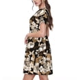 thumbnail image 2 of Easygdp Retro Hydrangeas para Vestido Transpirable de Mujer, Vestido Suelto de Manga Corta con Pliegues y Bolsillos para el Verano, 2 of 6