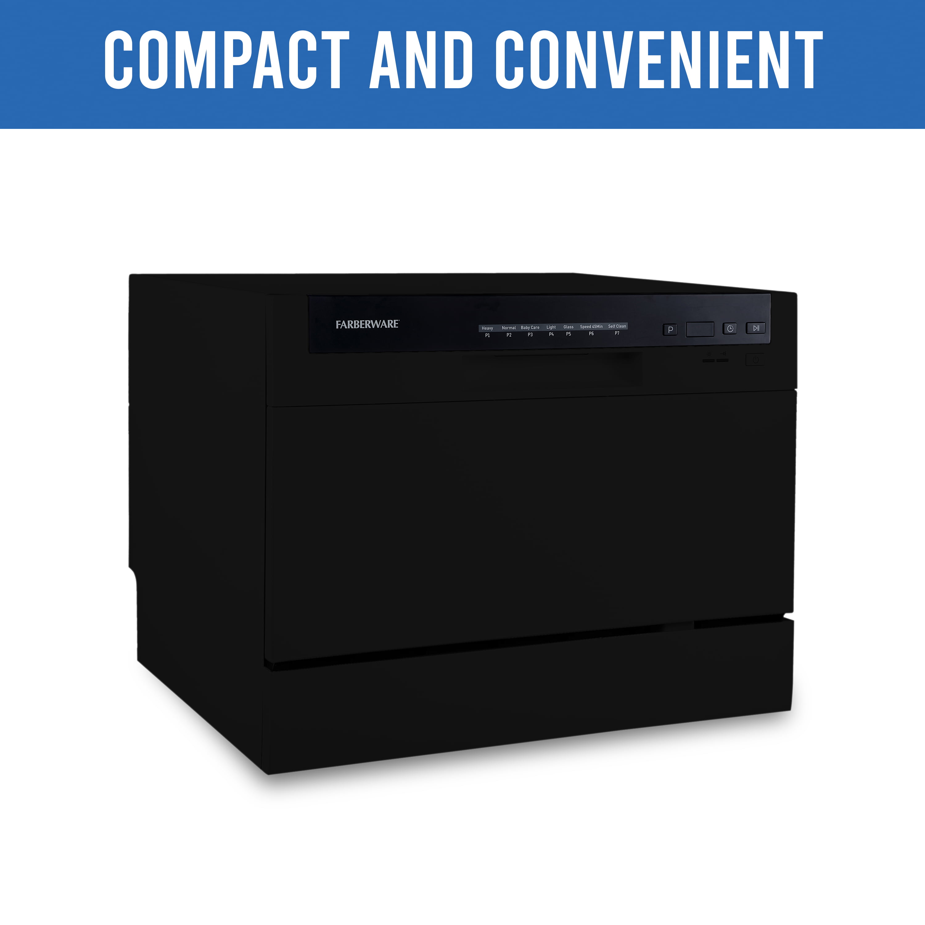 Farberware Professional FCD06ABBBKA 6-Pieces Countertop Dishwasher, Black - 2