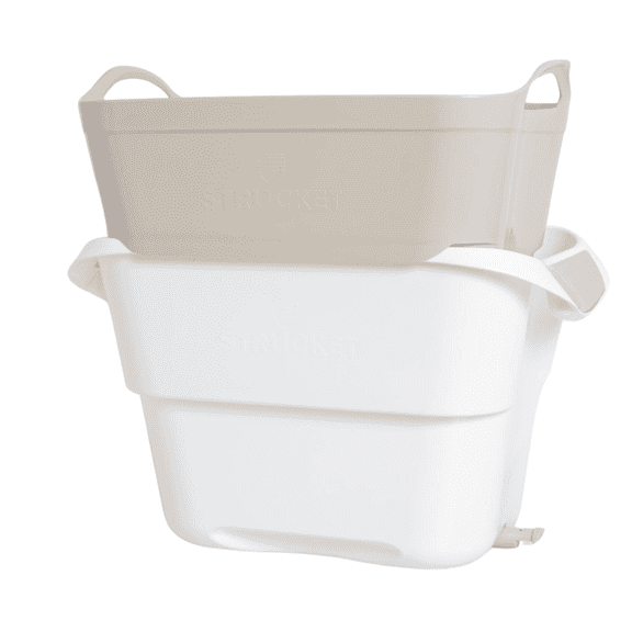 Strucket Strainer & Bucket with Drain: 5 Gallon Bucket with Interlocking, Removable Strainer. Portable Clothes Washer, Soaker for Laundry Stripping, & More. Multi Use Household Chore Helper (Sand)