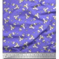 thumbnail image 1 of Soimoi Purple polyester Crepe Fabric Dot,Leaves & White Flower Floral Print Fabric by Yard 42 Inch Wide, 1 of 1