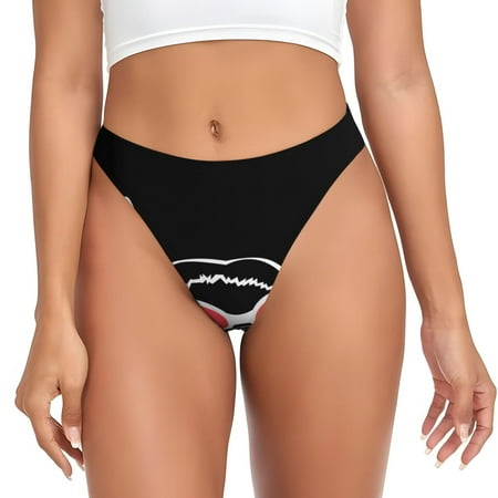 Rateoe Animal Bulldog French Pattern Seamless Women Underwear Thongs No Show Ladies Thong No Line Breathable Comfortable Panties Undies for Women-Large