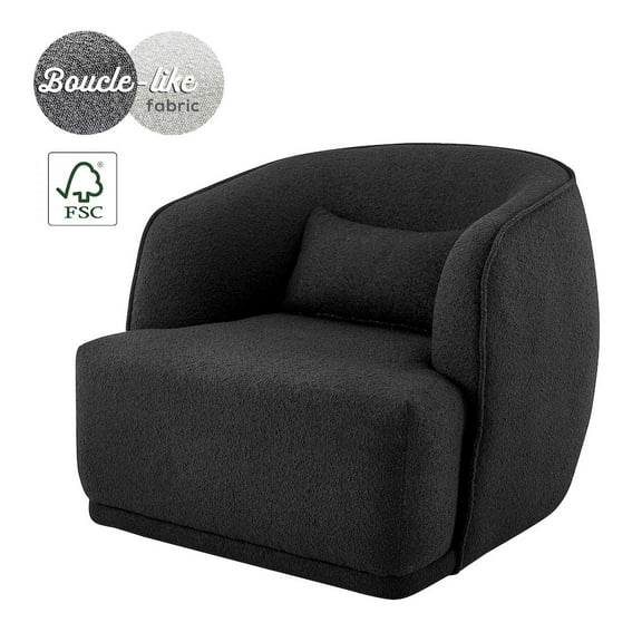 New Pacific Direct Steward Boucle Swivel Accent Chair