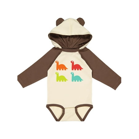 

Inktastic 4 Dinosaurs Gift Baby Boy or Baby Girl Long Sleeve Bodysuit