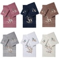 thumbnail image 2 of Authentic Hotel and Spa  Turkish Cotton Blue Bird Embroidered 3 piece Towel Set Cream, 2 of 5
