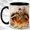 Black, variant on Fiery Skeleton Coffee Mug, Halloween Skull Mug, Ceramic 11 oz