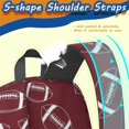 thumbnail image 5 of Football Outline Red Pattern 17" School Backpacks for Teens,Waterproof Oxford Fabric,S-Shape Padded Straps for School,Travel,Hiking,Camping, 5 of 6