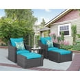 thumbnail image 4 of Cozyhom 5 Pc Patio Furniture Set, Patio Chair With Ottomans, Outdoor Chair And Ottomans Set With Coffee Table, Patio Furniture Sets, Blue., 4 of 14