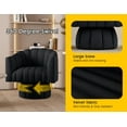 thumbnail image 6 of SEYNAR 360 Degree Swivel Velvet  Accent Chair,Upholstered Round Barrel Glam Armchairs with Wide Upholstered, Vanity Chair for Living Room(Black), 6 of 6