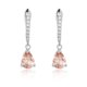thumbnail image 1 of JeenMata Aros de Talla Brillante en Forma de Pera de 2,25 Quilates, Turmalina Rosa, Piedra Natal de Octubre, Engastados en Pavé, Chapado en Oro Blanco de 18 K sobre Plata, 1 of 6
