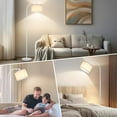 thumbnail image 6 of Floor Lamps for Living Room, White Arc Floor Lamp with Stepless Dimmer, Modern Standing Lamp with Adjustable Drum Shade, Tall Pole Lamp for Bedroom Study Room Office, 9W 3000K LED Bulb Included, 6 of 6