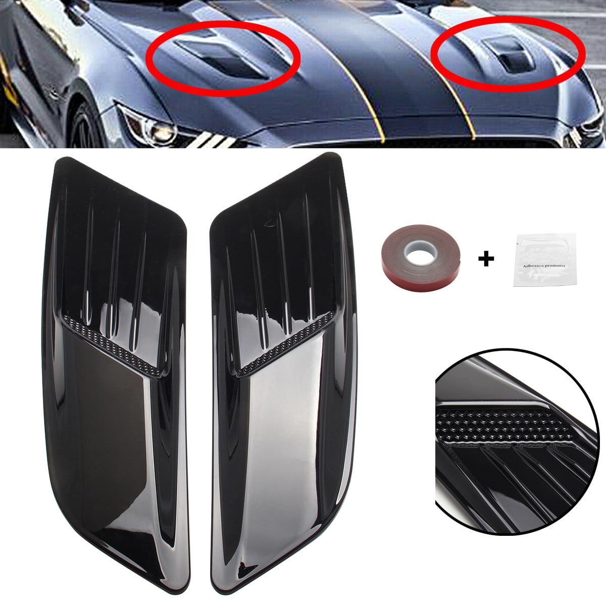 Hood Mounted Scoop Vent Duct Assembly Compatible with Mustang GT500 