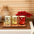 thumbnail image 2 of 3 pcs Christmas Glass Votive Candle Holders Decorations Xmas Tea Lights Candles Holders, Candle Holder for Christmas Centerpiece Table Decorations Party Fireplace Mantle Décor Party Supplies, 2 of 9