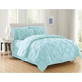 thumbnail image 1 of Decotex 8 Piece Luxury Juliet Pintuck Style Bed in a Bag Comforter Bedding Set with Sheets (Queen, Aqua), 1 of 1