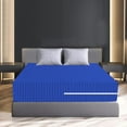 thumbnail image 3 of 100% Egyptian Cotton L Shape Zipper Mattress Cover, 800 TC, 24 Inch Deep Pocket Olympic Queen Size (66x80), Stripe Royal Blue, 3 of 6