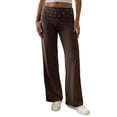 thumbnail image 2 of Women's High Waist Wide Leg Yoga Pants with Rhinestone Fold Over Waistband, Stretch Flared Lounge Trousers, Casual Palazzo Pants for Work & Daily Wear Coffee S, 2 of 7