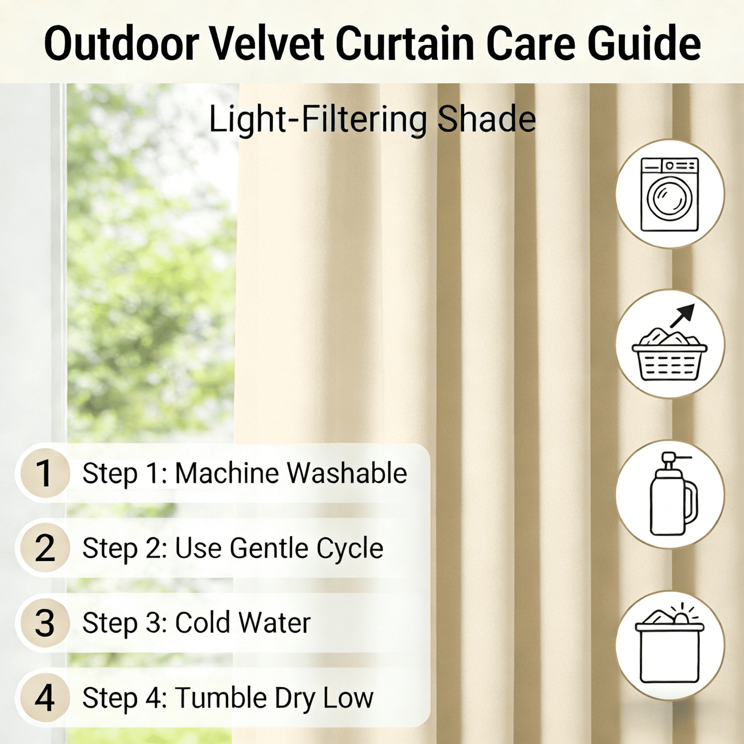 SNITIE Velvet Outdoor Curtains 52x84/96/108 Inch Set of 4 - Grommet Top, UV & Water Resistant, Fade-Resistant, Machine Washable for Gazebo Patio Porch
