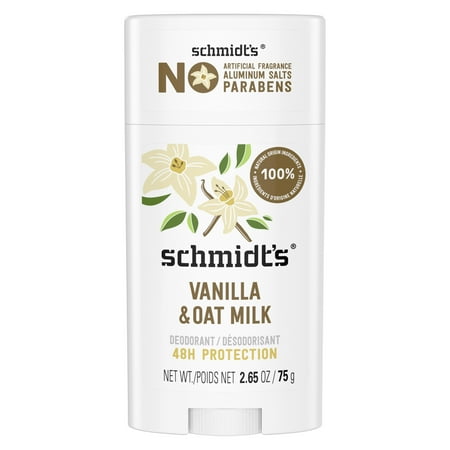 Schmidt's Women's and Men's Aluminum-Free Vegan Deodorant, Vanilla & Oat Milk, 2.65 oz