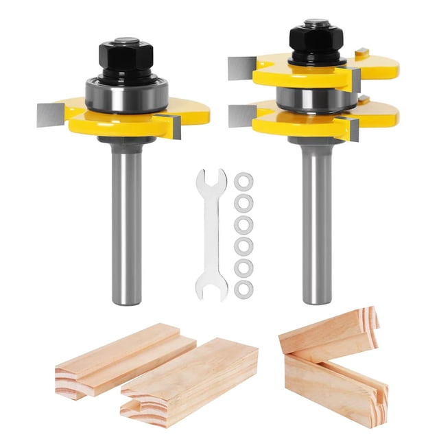 Juego de Fresas para Ranura y Lengüeta Totowood Pro Diámetro de Corte 6.7 cm