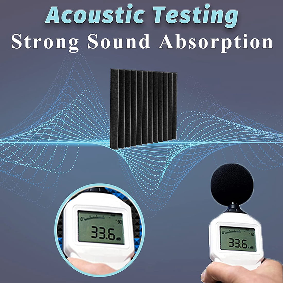 12 Pieces Acoustic Foam Panel Self-Adhesive,Acoustic Foam Panel,Sound Insulation Pad,Reduce Noise,for Studio Home Office