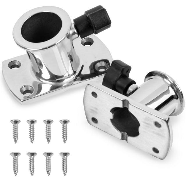 KNOX Raccord de Rail de Bateau pour Base d'Extension Bimini, Acier Inoxydable 316 Lourd, Raccord de Bride Supérieure, Bimini T-Top, Auvent pour Bateaux à Rames Pontons Yachts, Accessoires de Pont Base 80° Lot de 2