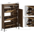 thumbnail image 2 of Bingirl GAOMON Rattan Shoe Cabinet for Entryway - Hidden Wood Shoe Rack with 3 Flip Drawers - Narrow Freestanding Shoe Organizer Cabinet for Hallway - Easy to Assemble, 2 of 7