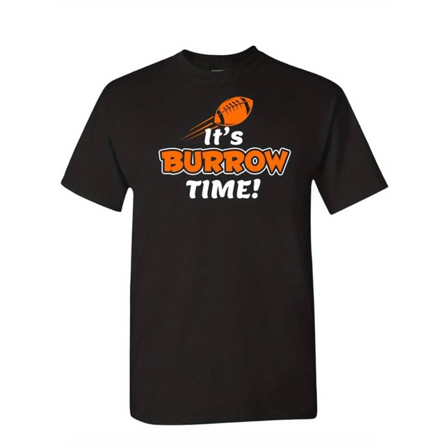 Cincinnati Burrow Time Men's T-Shirt for Football Fans Sports Fan Graphic Tees Funny shirt Cotton Short sleeve Breathable Comfortable DIY Casual Sports Halloween and Christmas gifts, Summer Gifts