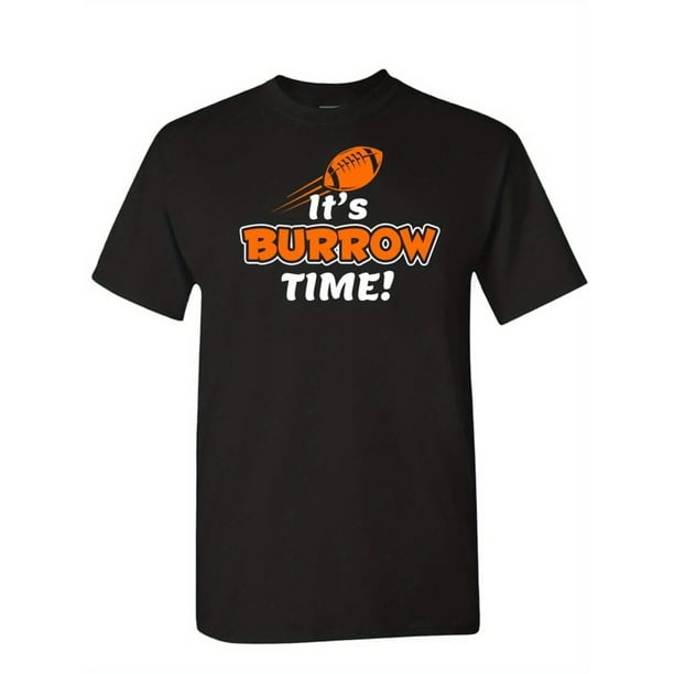 Cincinnati Burrow Time Men's T-Shirt for Football Fans Sports Fan Graphic Tees Funny shirt Cotton Short sleeve Breathable Comfortable DIY Casual Sports Halloween and Christmas gifts, Summer Gifts
