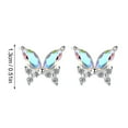 thumbnail image 3 of zttd s925 sterling silver colorful zircon butterfly earrings colorful flash exquisite earrings, 3 of 9