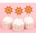 thumbnail image 1 of Darling Souvenir, Ship Wheel Cupcake Toppers, Beach Wedding Party Dessert Decorations - Pack Of 20, 1 of 3