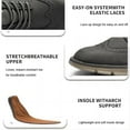 thumbnail image 3 of Men's Business Oxford Comfortable Lightweight Leather Casual Walking Breathable Office Flat Non-Slip Cushioned Shoes Gray 11.5 US, 3 of 7
