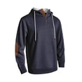 thumbnail image 5 of Eryao Men's Sherpa Lined Button Hoodie with Elbow Patches Winter Warm Outdoor Drawstring Sweatshirts,Navy,XXL, 5 of 5