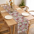 thumbnail image 3 of Pink Spring Floral Table Runner - 108 Inch Long Vintage Summer Botanical Cotton and Linen Blended Dress Scarves Farmhouse Table Runner for Kitchen Dining, Coffee Table, 13" x 108", 3 of 8