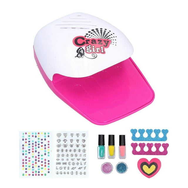 Children Nail Art Set Little Girl Nail Art Gel Polish Dryer Glitter Powder Pretend Play Toy Set18284C