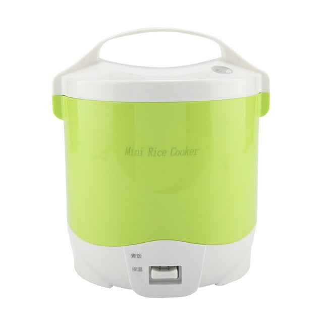 Portable Rice Cooker Electric Food Steamer 24V 180W 1.6L Electric Portable Multifunctional Rice Cooker Food Steamer For Cars Green
