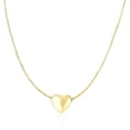 thumbnail image 1 of 14k Yellow Gold Chain Necklace with Sliding Puffed Heart Charm 18 in, 1 of 3