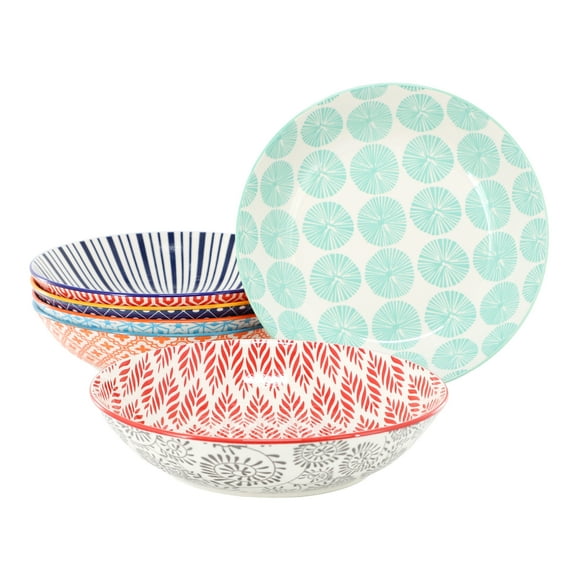 Elama Giovanna 6 Piece Assorted Porcelain Bowl Set