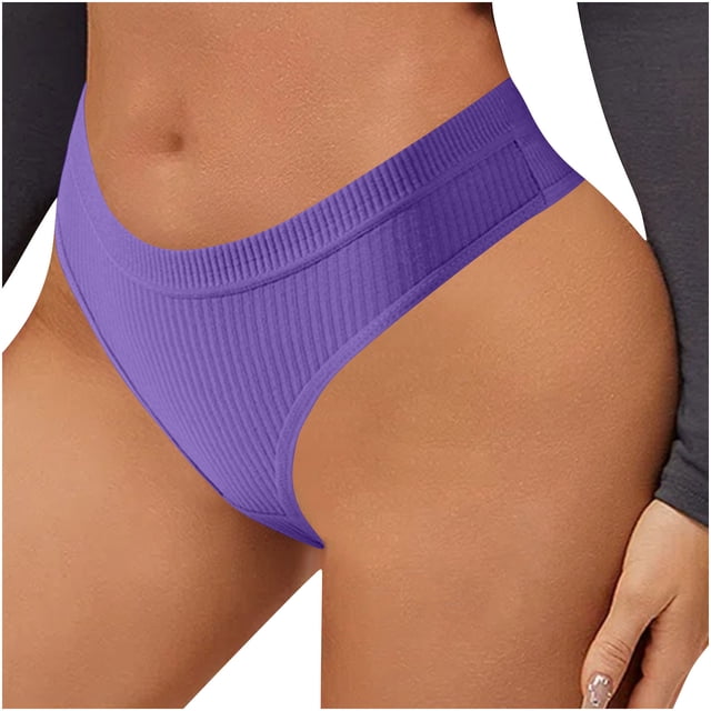 HongQid Underwear for Women Low Rise Ribbed Hipster Breathable Soft Womens Bikini Panties Cheeky