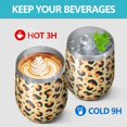 thumbnail image 4 of Leopard Print 12oz Stainless Steel Insulated Wine Tumbler with Lid and Straw – Double Wall Vacuum Mug for Hot & Cold Drinks, 304 Steel Interior, Sweat-Free Design, 4 of 5
