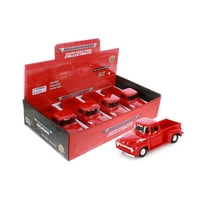 1956 Ford F-100 Pickup Truck, Red - Showcasts 77235D - 1/24 Scale Diecast Model Car