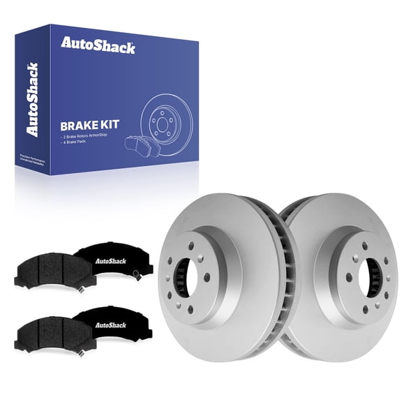 AutoShack Front Vented Coated Brake Rotors   Premium Ceramic Pads 6-PC Brake Kit Replacement for 2006-2013 Chevrolet Impala 2006-2011 Buick Lucerne ArmorStop 11.93" (303 mm)