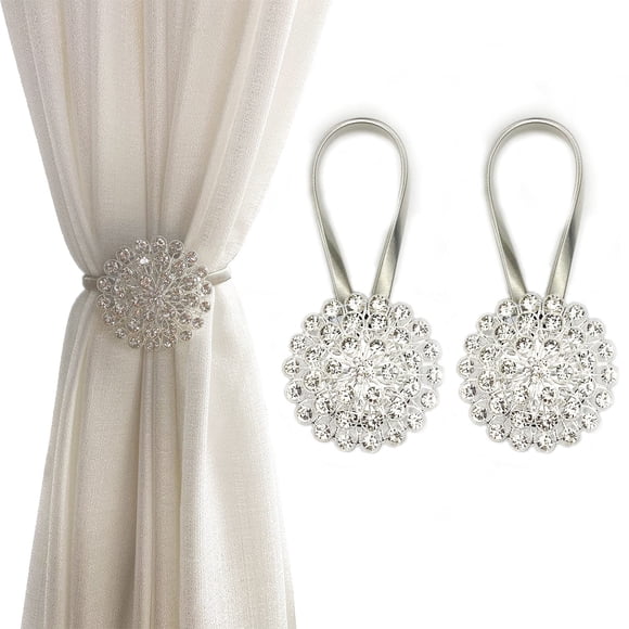 Cortinas magnéticas FOZUBOYO Sparkling Crystal, paquete de 2 unidades