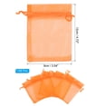 thumbnail image 2 of Uxcell Organza Bags, 100 Pcs 4.72x3.5 Inch Drawstring Mini Pouches for Party Wedding, Orange, 2 of 6
