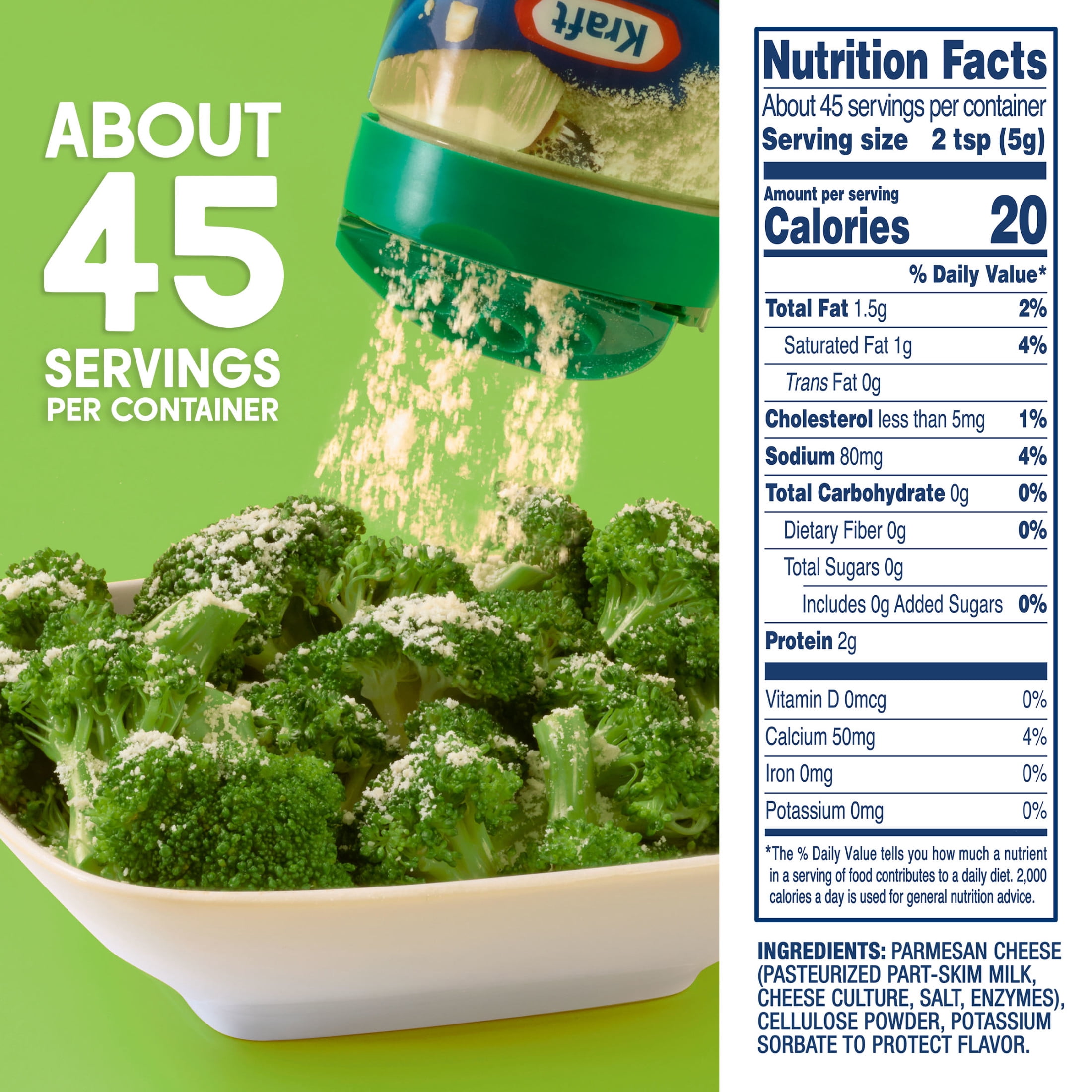 Kraft Natural Grated Parmesan Cheese Shaker, 8 oz Bottle