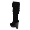thumbnail image 3 of Breckelles DE09 Women Knee High Suede Platform Chunky Heel Slouch Boot, 3 of 5
