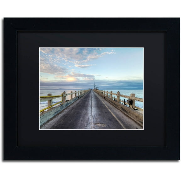 Trademark Fine Art "Carpinteria Pier View I" Canvas Art by Chris Moyer, Black Matte, Black Frame