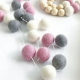 Qiysamall 2M 30 Balls Wool Felt Ball Pom Poms Garlands Strings for
