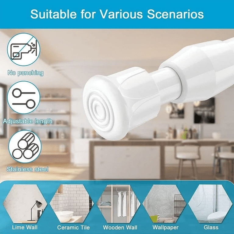 Gogcaro 16-28" Spring Tension Curtain Rods 2-Pack photo 2